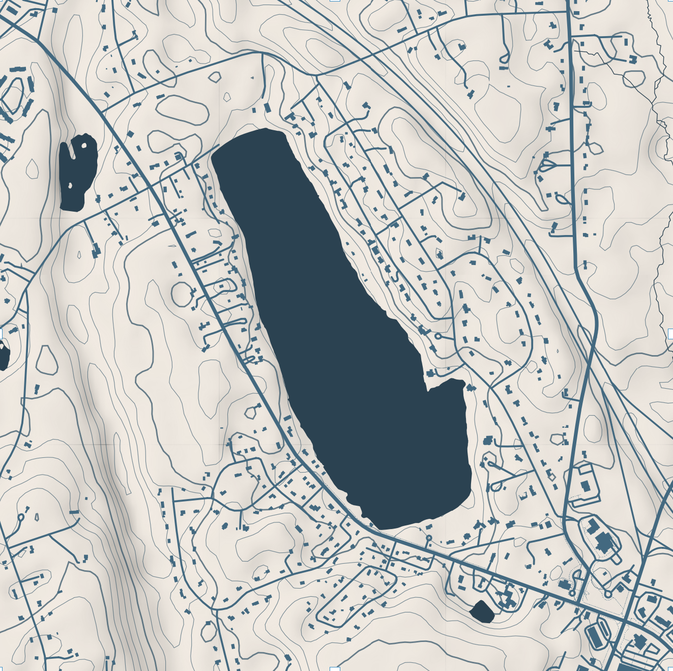 Simple Map Lake Choose Your Map Style | GeoDigitalMaps
